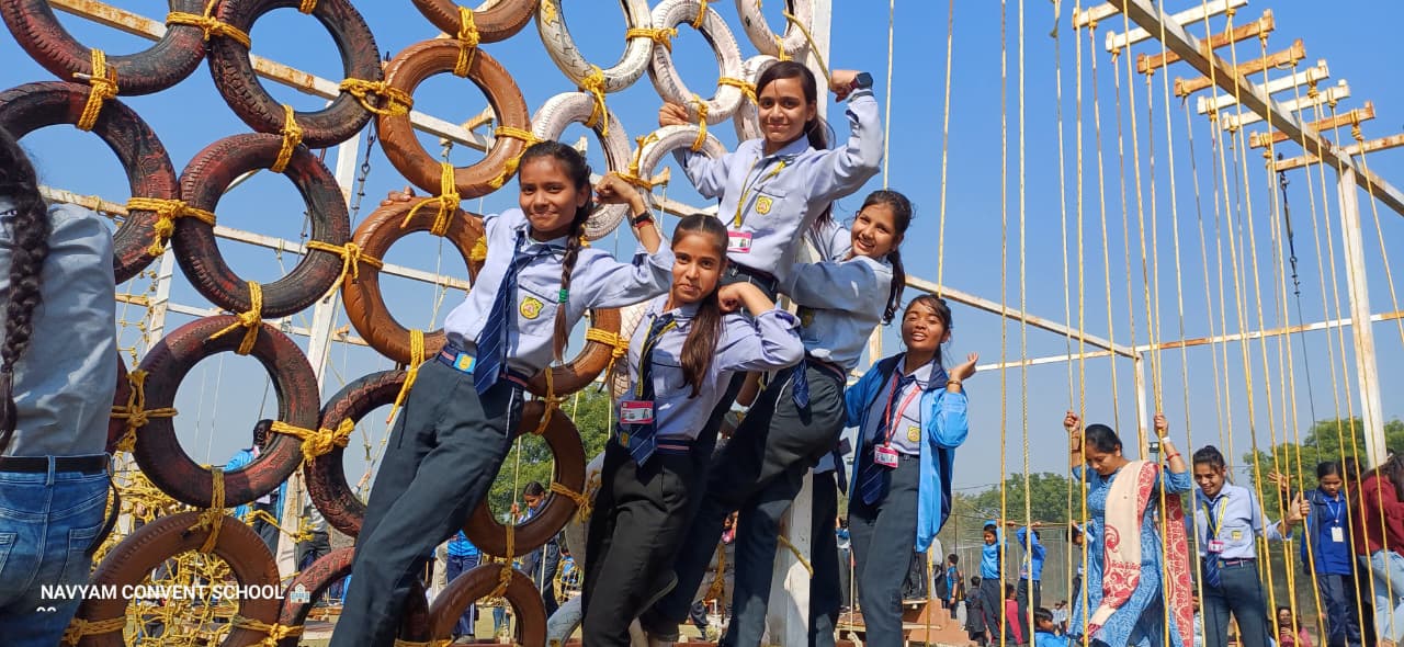 Students playing sports on school grounds