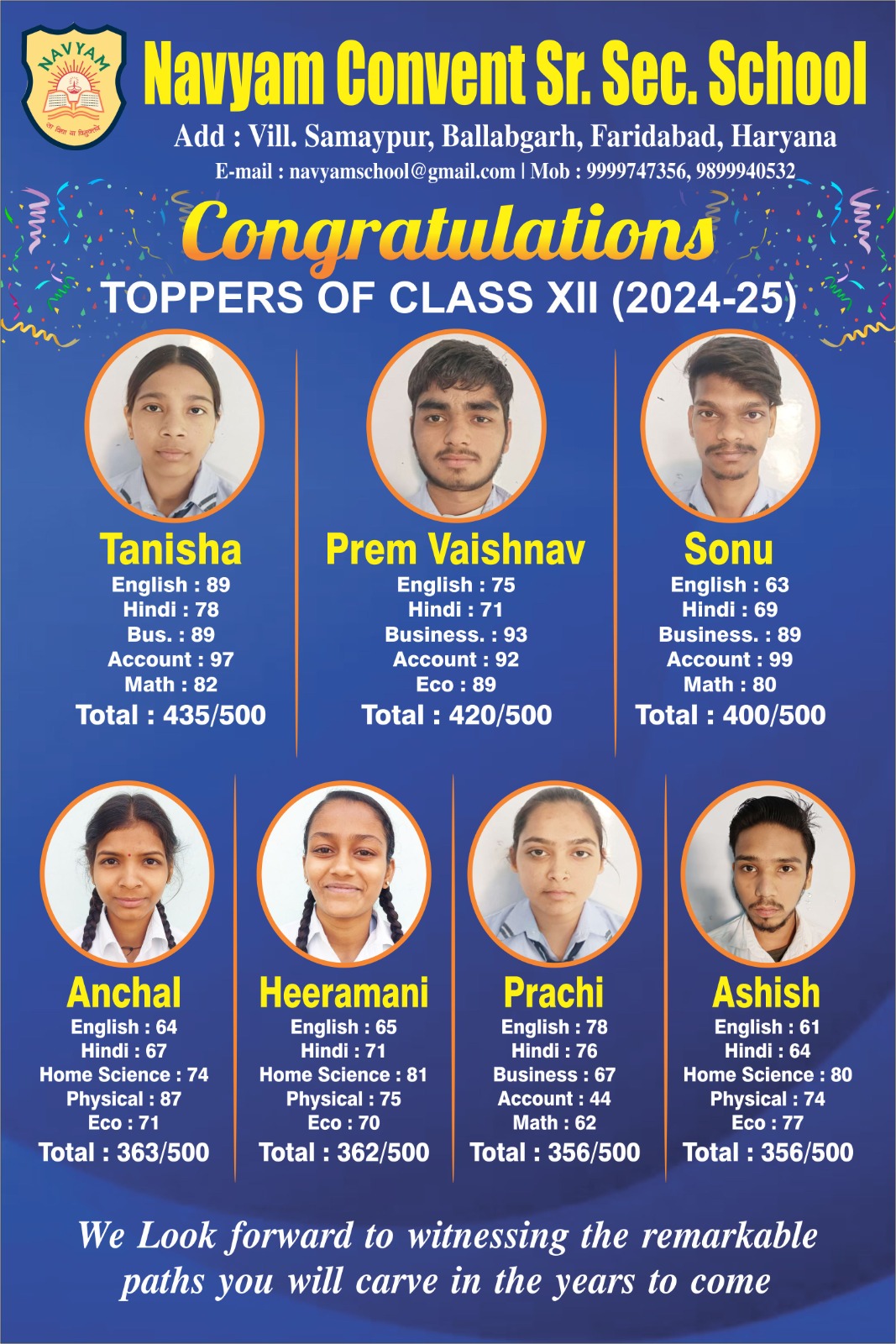 CBSE Result— Navyam Convent School