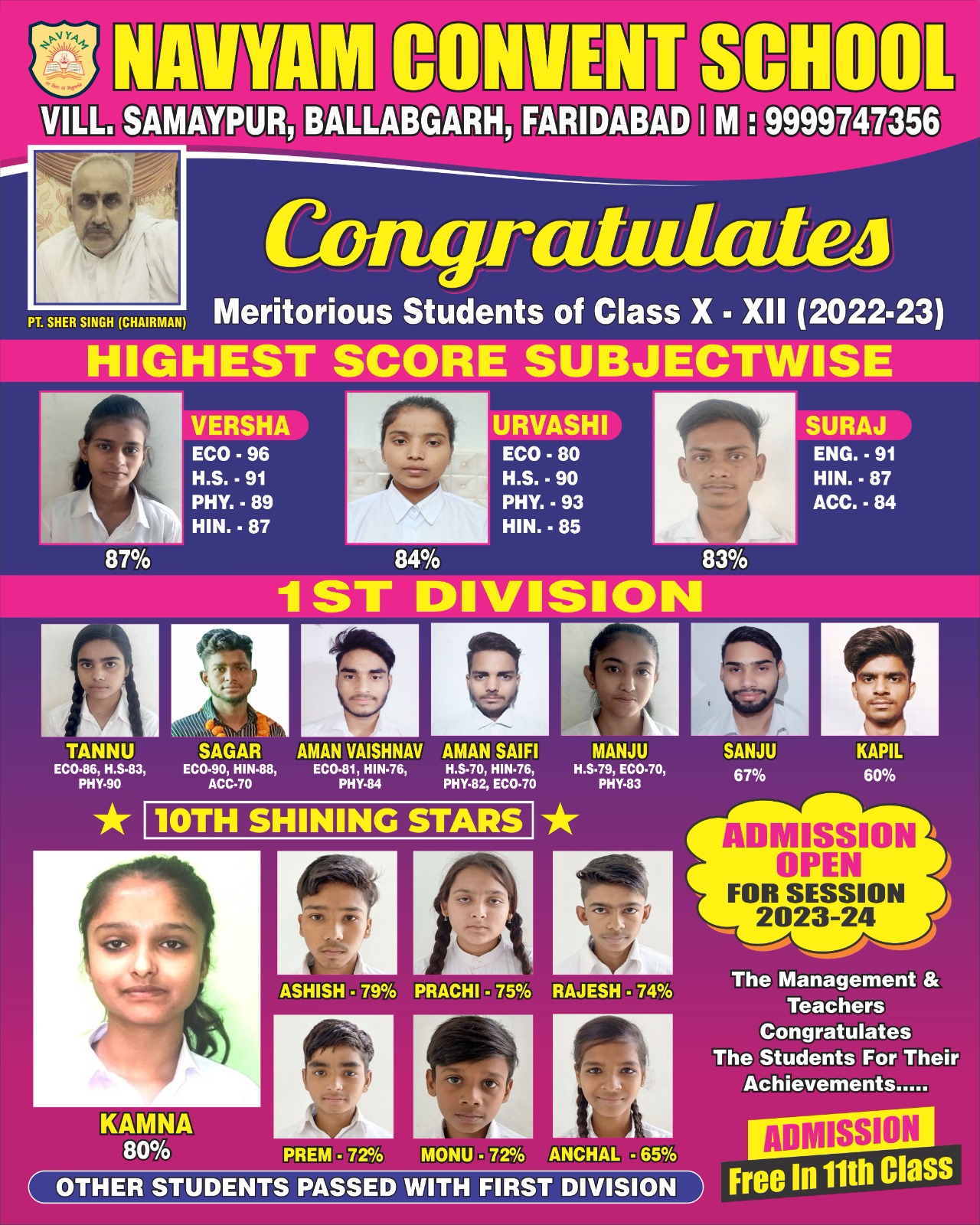 CBSE Result Pamphlet  — Navyam Convent School